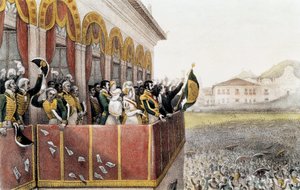 Akklamation von Pedro I., Kaiser von Brasilien, in Rio de Janeiro, 7. April