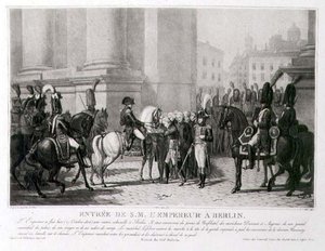 Der Einzug Napoleons in Berlin im Oktober 1806, graviert von Louis Jean Allais (1762-1833) von Jean Baptiste (after) Debret