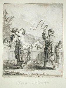 Flehen von Madame Lapoutkine, graviert von Jean Baptiste Tilliard von Jean Baptiste (after) Le Prince
