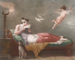 Amor überbringt einen Liebesbrief. 19. Jahrhundert