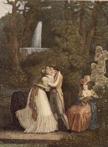 Julie, oder der erste Kuss der Liebe, Gravur von Jacques Louis Copia von Jean Baptiste (after) Mallet