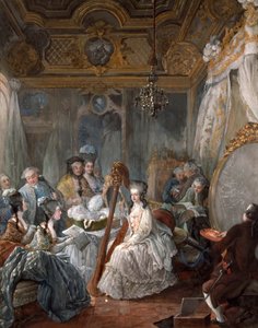 Marie Antoinette spielt Harfe von Jean Baptiste André Gautier Dagoty