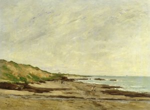 Eine Küstenansicht mit Figuren am Ufer, 1872 von Jean Baptiste Antoine Guillemet