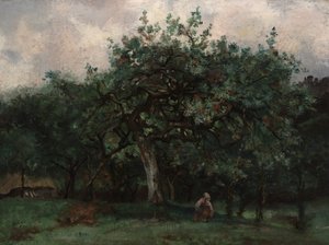 Landschaft mit kleinem Mädchen von Jean Baptiste Antoine Guillemet
