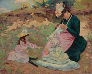 Madame Guillaumin und ihre Töchter, ca. 1892 von Jean Baptiste Armand Guillaumin