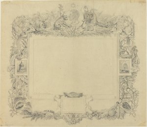 Entwurf für eine Bordüre mit einem Porträt von Baron Cuvier von Jean Baptiste Arnout