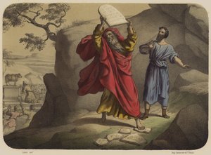 Moses zerbricht die Gesetzestafeln