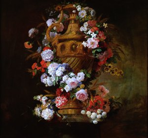 Vase umgeben von einem Blumenkranz von Jean Baptiste Belin de Fontenay