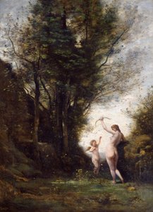 Eine Nymphe spielt mit Amor, 1857