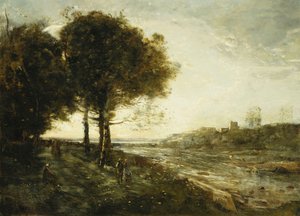 Ein Fluss in der Romagna von Jean Baptiste Camille Corot