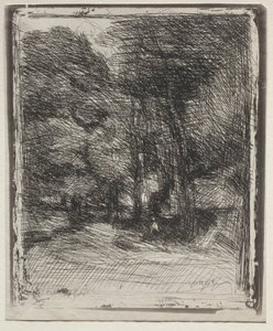 Ein Souvenir des Bas-Bréau, Originaldruck 1858, gedruckt 1921 von Jean Baptiste Camille Corot