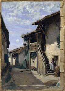Eine Dorfstraße: Dardagny, 1852, 1857 oder 1863 von Jean Baptiste Camille Corot