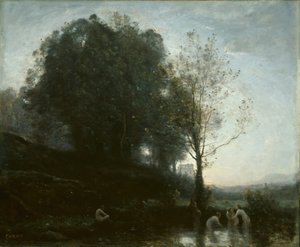 Badende Nymphen und Kind, 1855-1860