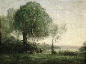 Castel Gandolfo, tanzende Tiroler Hirten von Jean Baptiste Camille Corot