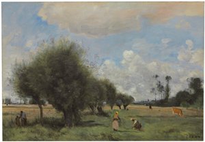 Felder bei Étampes, ca. 1855-60 von Jean Baptiste Camille Corot