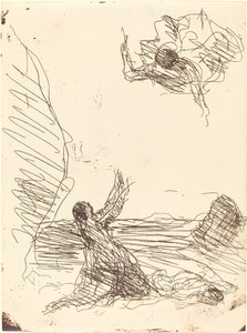 Hagar und der Engel von Jean Baptiste Camille Corot