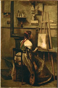 Das Atelier von Corot - junge Frau vor einer Staffelei