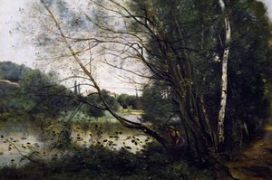 See mit dem geneigten Baumstamm