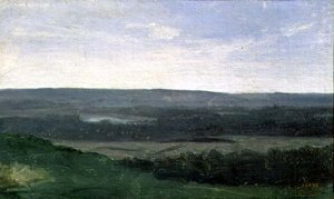 Landschaft mit fernen Bergen, ca. 1840-45 von Jean Baptiste Camille Corot