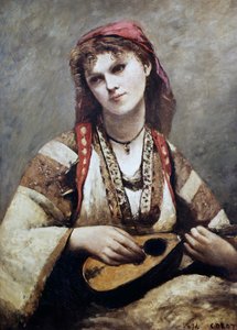 Porträt von Christine Nilson, oder Die Bohemienne mit einer Mandoline