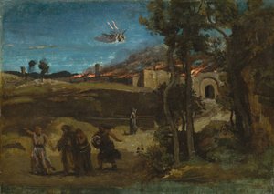 Studie für Die Zerstörung von Sodom, 1843 von Jean Baptiste Camille Corot