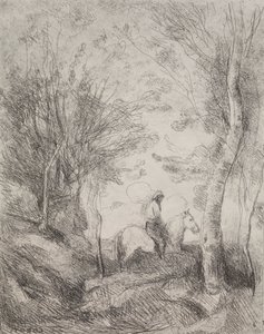 Der große Kavalier im Wald von Jean Baptiste Camille Corot