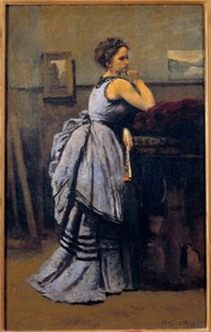 Die Dame in Blau von Jean Baptiste Camille Corot