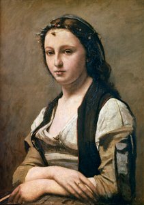 Die Frau mit der Perle, ca. 1842 von Jean Baptiste Camille Corot