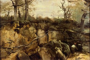 Am Rand des Waldes von Fontainebleau, von Jean-Baptiste-Camille Corot