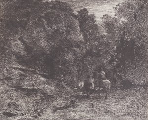 Zwei Reisende im Wald, 1854 von Jean Baptiste Camille Corot