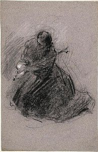 Heiliger Franziskus (recto); Zwei Figuren (verso) von Jean Baptiste Carpeaux