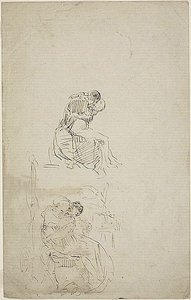 Zwei sitzende umarmende Paare von Jean Baptiste Carpeaux