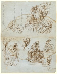 Unvollendeter Brief mit Studien für die Ugolino-Gruppe von Jean Baptiste Carpeaux