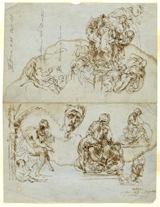 Unvollendeter Brief mit Studien für die Ugolino-Gruppe von Jean Baptiste Carpeaux