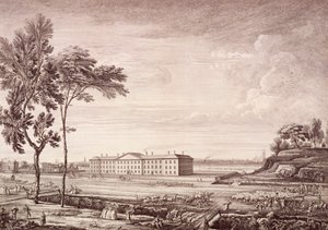 Ansicht des Londoner Krankenhauses in der Whitechapel Road, 1753 von Jean Baptiste Claude Chatelain