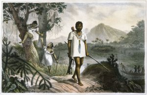 Amazonische Indianer auf der Jagd