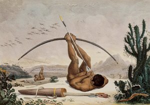 Einheimische Bogenschützen, Illustration aus den Reisen ins Innere Brasiliens, 1834 von Jean Baptiste Debret