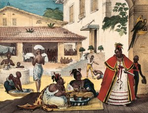 Frauen Guarani, Innenansicht eines Zigeunerhauses, Brasilien von Jean Baptiste Debret