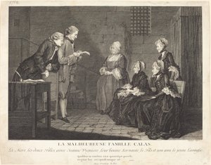Die unglückliche Familie Calas (La malheureuse famille Calas) von Jean Baptiste Delafosse, after Louis de Carrogis, called Carmontelle