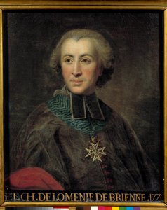 Porträt von Etienne Charles de Lomenie de Brienne (1727 - 1794), Leiter des Finanzrats von Jean Baptiste Despax