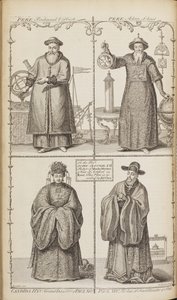 Porträts von Ferdinand Verbiest, Adam Schall, Candida Xu und Xu Guangqi aus einer Beschreibung des e von Jean Baptiste Du Halde