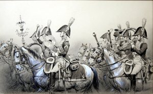 Napoleonische Kriege, Band der 4. Dragoner von Jean Baptiste Edouard Detaille