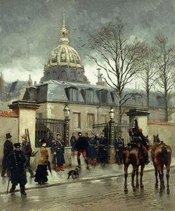 Vor Les Invalides, Paris von Jean Baptiste Edouard Detaille