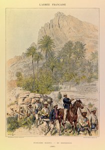 Typen und Uniformen der französischen Armee von Hauptmann Jules Richard, illustriert von Edouard Detaille: Fusiliers Marins auf Expedition 1887 von Jean Baptiste Edouard Detaille