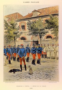 Typen und Uniformen der französischen Armee von Hauptmann Jules Richard, illustriert von Edouard Detaille: Jäger zu Pferd; Parade 1886