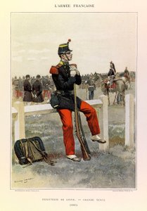 Typen und Uniformen der französischen Armee von Hauptmann Jules Richard, illustriert von Edouard Detaille: Infanterie in großer Uniform 1885 von Jean Baptiste Edouard Detaille