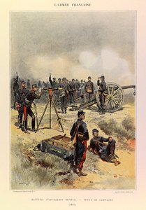 Typen und Uniformen der französischen Armee von Hauptmann Jules Richard, illustriert von Edouard Detaille: Artilleriebatterie in Felduniform, 1887 von Jean Baptiste Edouard Detaille