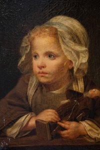 Mädchen mit Kapuziner, (Detail) von Jean Baptiste Greuze