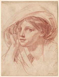Kopf einer jungen Frau, um 1785 von Jean Baptiste Greuze
