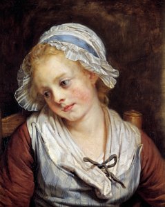 Porträt eines Mädchens. Gemälde von Jean-Baptiste Greuze (1725-1805). 1765. Maße: 0,45x0,37 m. Chantilly, Musée Condé von Jean Baptiste Greuze